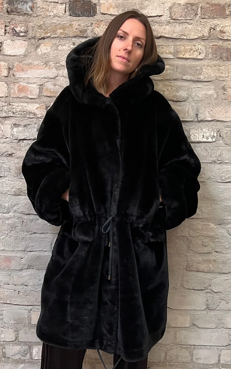Vintage 90s Fake Fur Parka