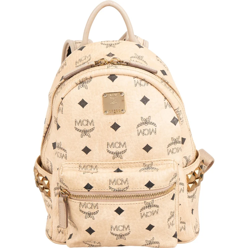MCM Monogram Visetos Stark Studded Mini Backpack