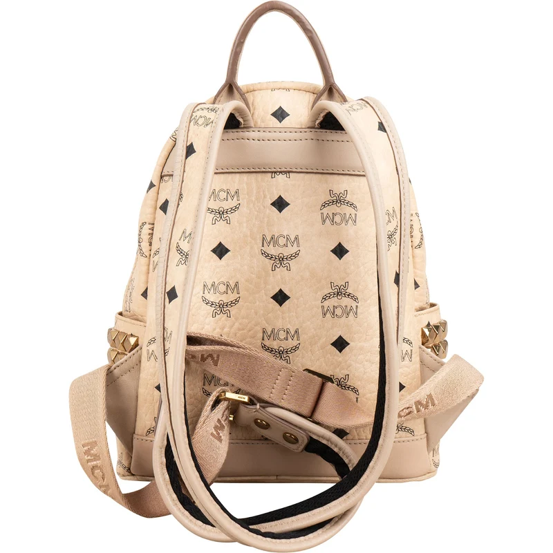 MCM Monogram Visetos Stark Studded Mini Backpack