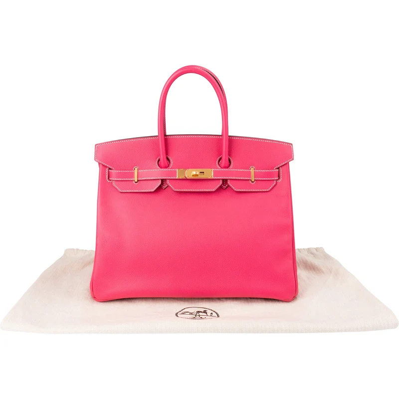 Hermès Rose Tyrien Epsom Leather Gold Birkin 35 Handbag
