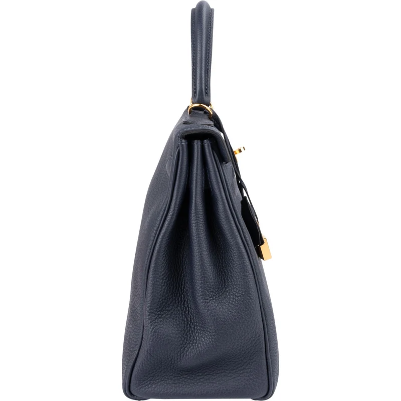 Hermès Blue Nuit Togo Leather Gold Kelly 32 Sellier Handbag