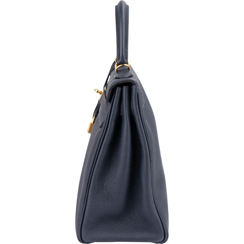 Hermès Blue Nuit Togo Leather Gold Kelly 32 Sellier Handbag
