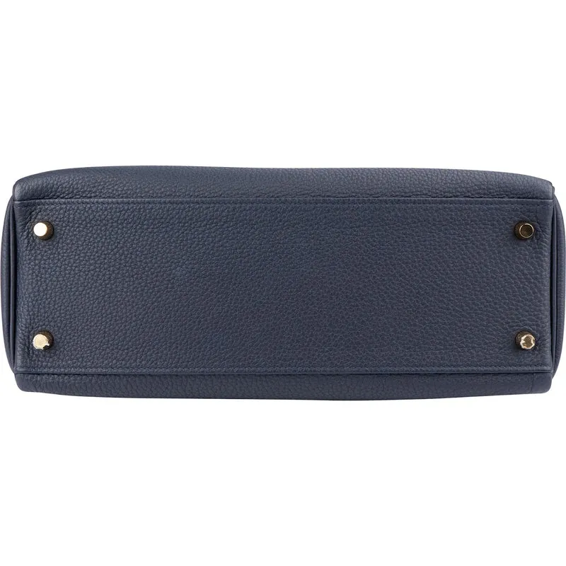 Hermès Blue Nuit Togo Leather Gold Kelly 32 Sellier Handbag