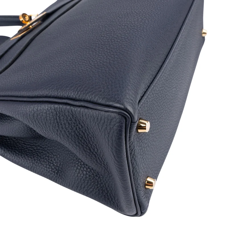 Hermès Blue Nuit Togo Leather Gold Kelly 32 Sellier Handbag