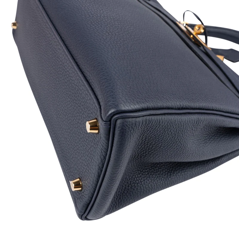 Hermès Blue Nuit Togo Leather Gold Kelly 32 Sellier Handbag