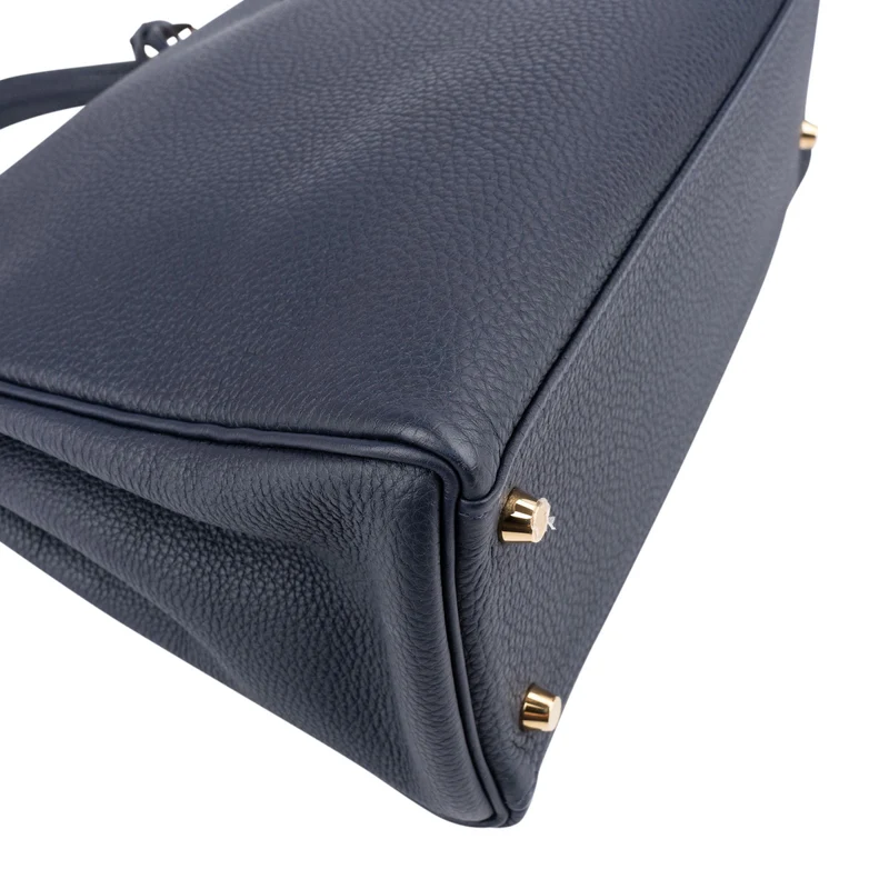 Hermès Blue Nuit Togo Leather Gold Kelly 32 Sellier Handbag