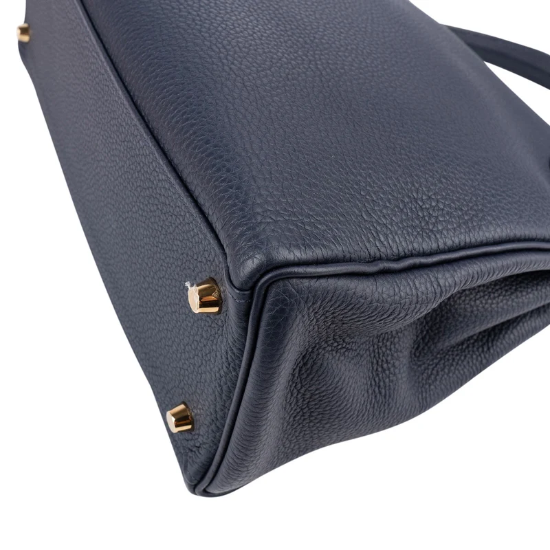 Hermès Blue Nuit Togo Leather Gold Kelly 32 Sellier Handbag