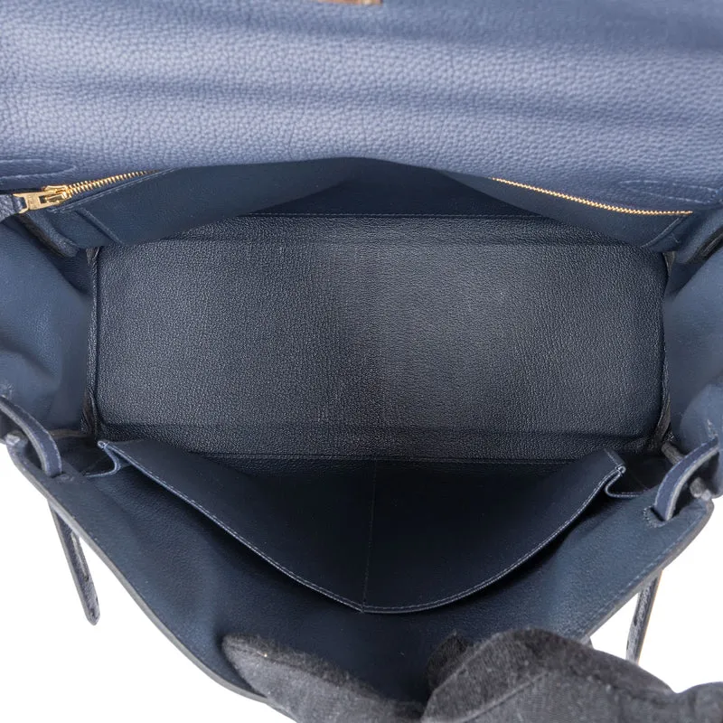 Hermès Blue Nuit Togo Leather Gold Kelly 32 Sellier Handbag