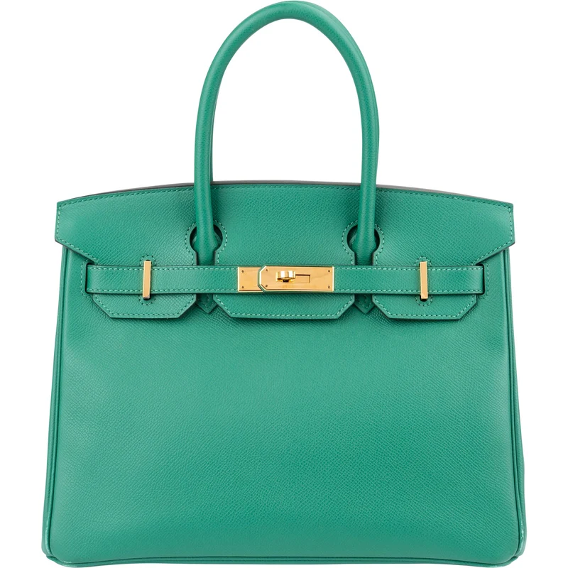 Hermès Vert Vertigo Epsom Leather Gold Birkin 30 Handbag