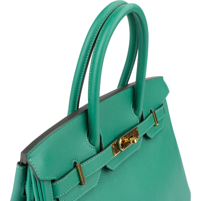 Hermès Vert Vertigo Epsom Leather Gold Birkin 30 Handbag