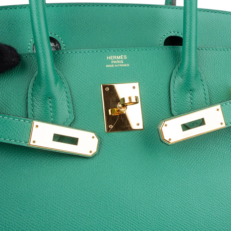 Hermès Vert Vertigo Epsom Leather Gold Birkin 30 Handbag