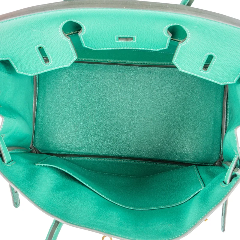 Hermès Vert Vertigo Epsom Leather Gold Birkin 30 Handbag