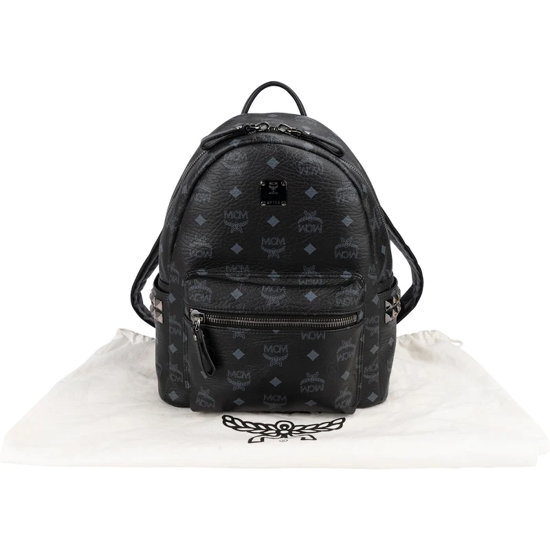 MCM Monogram Visetos Stark Side Studs Small Backpack