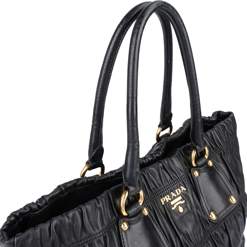Prada Quilted Leather Gauffre Tote Handbag
