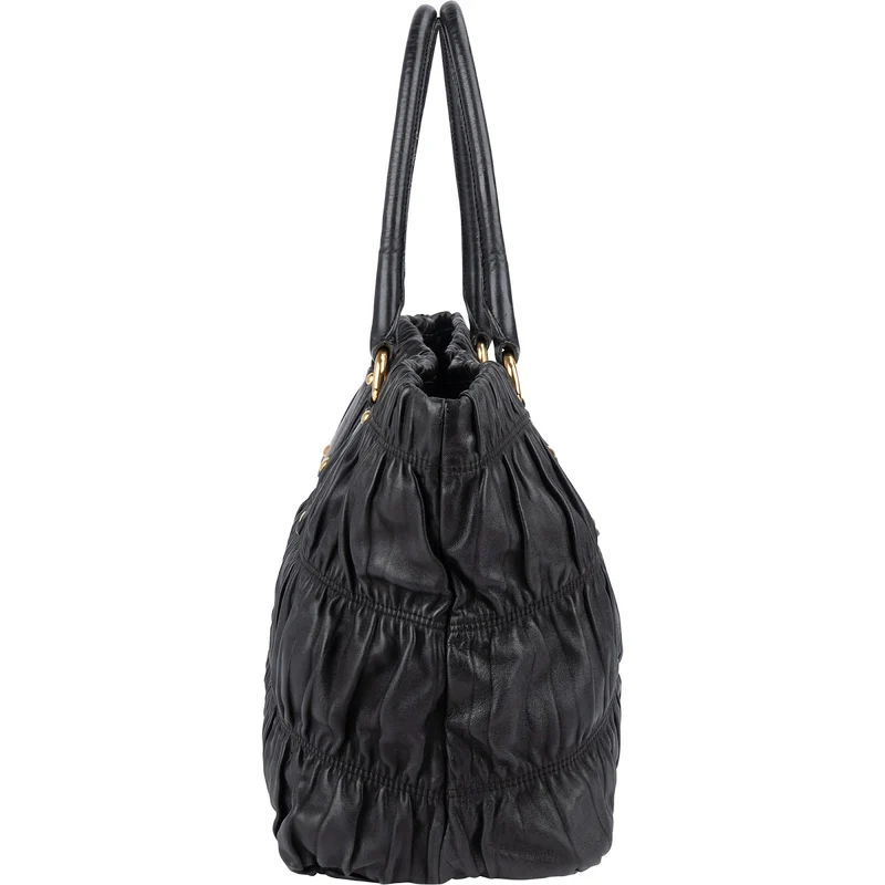 Prada Quilted Leather Gauffre Tote Handbag