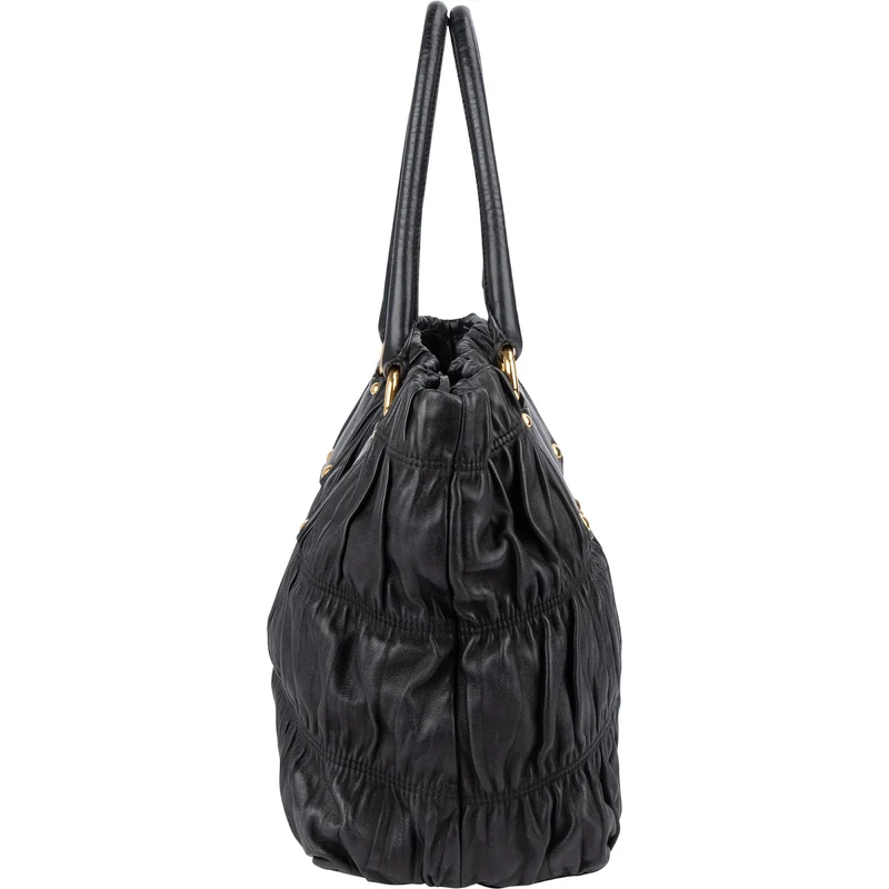 Prada Quilted Leather Gauffre Tote Handbag