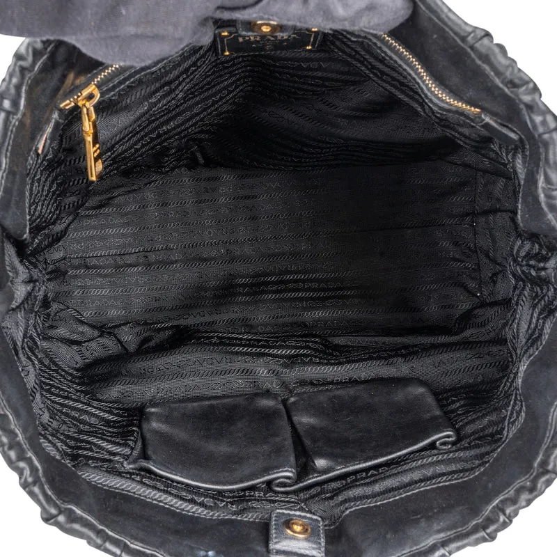 Prada Quilted Leather Gauffre Tote Handbag