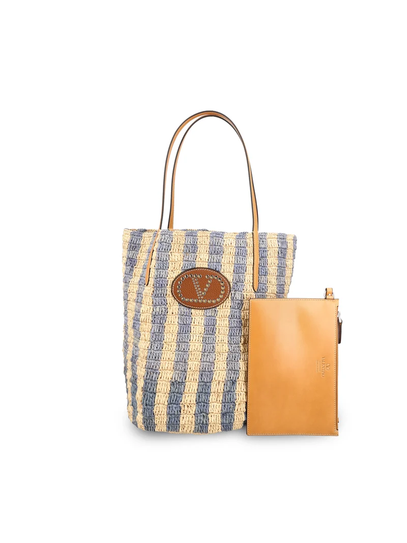 VALENTINO GARAVANI Borsa Shopping In Rafia