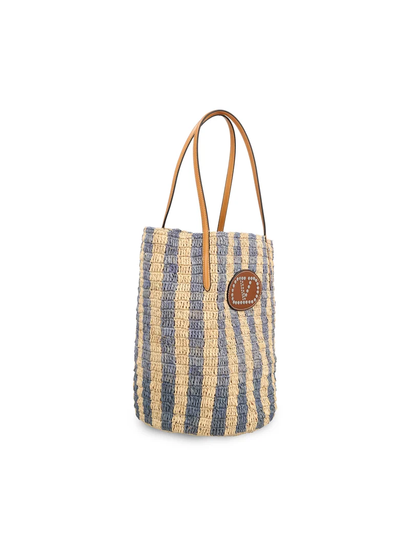 VALENTINO GARAVANI Borsa Shopping In Rafia