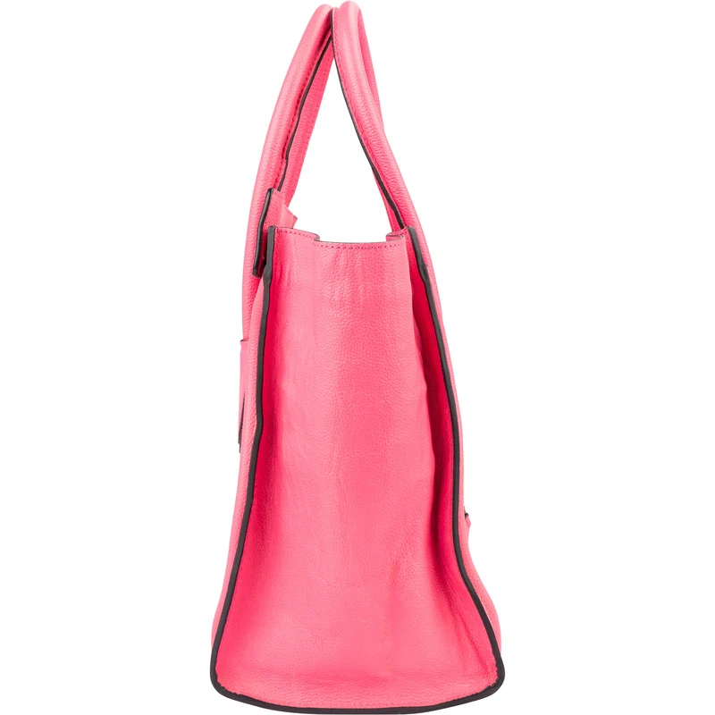 Céline Pink Drummed Calfskin Luggage Handbag