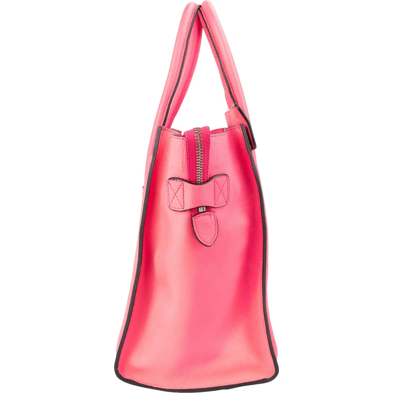 Céline Pink Drummed Calfskin Luggage Handbag