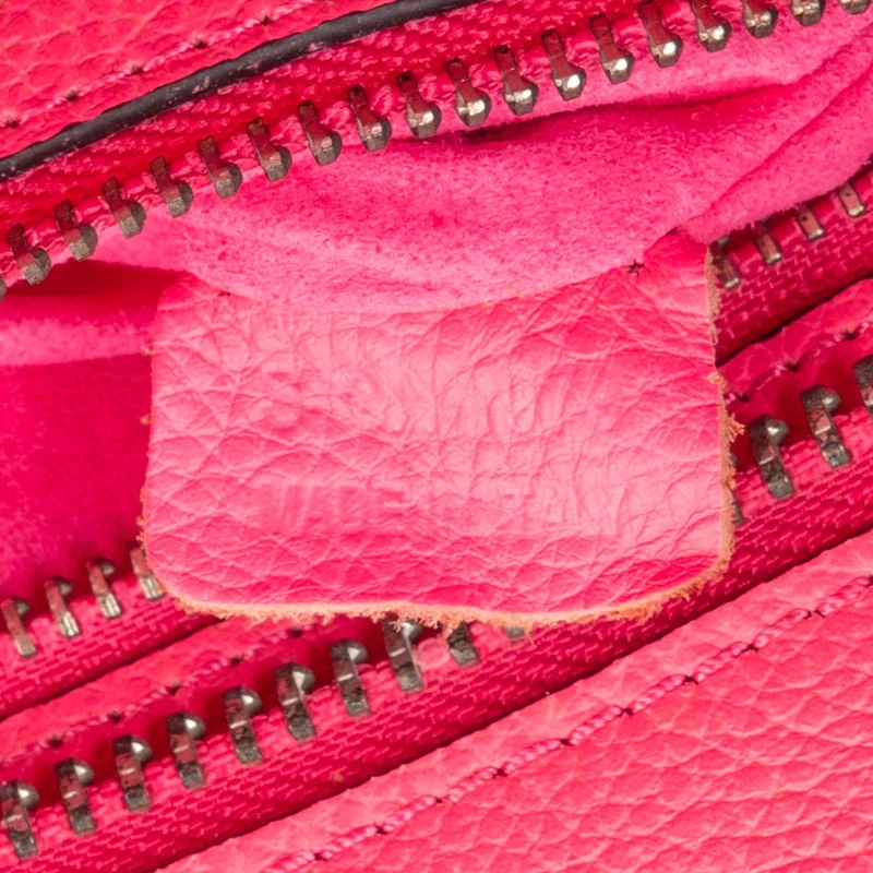 Céline Pink Drummed Calfskin Luggage Handbag