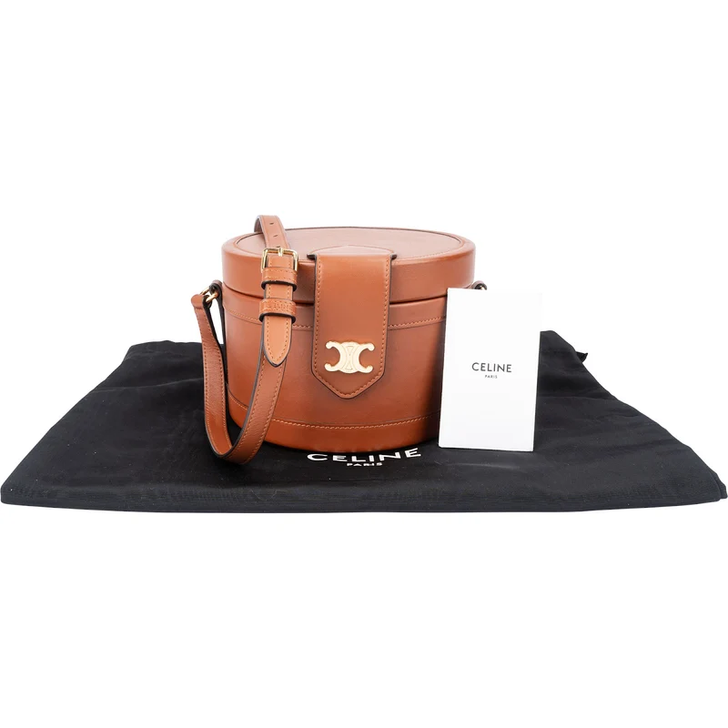 Celine Smooth Calfskin Tambour Triomphe Crossbody Bag