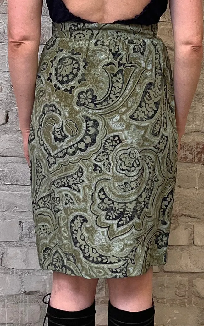 Vintage Escada Paisley Wrap Skirt