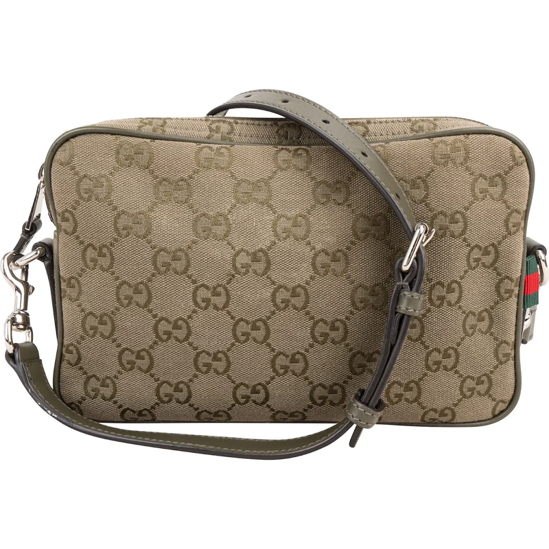 Gucci Monogram GG Canvas Messenger Crossbody Bag
