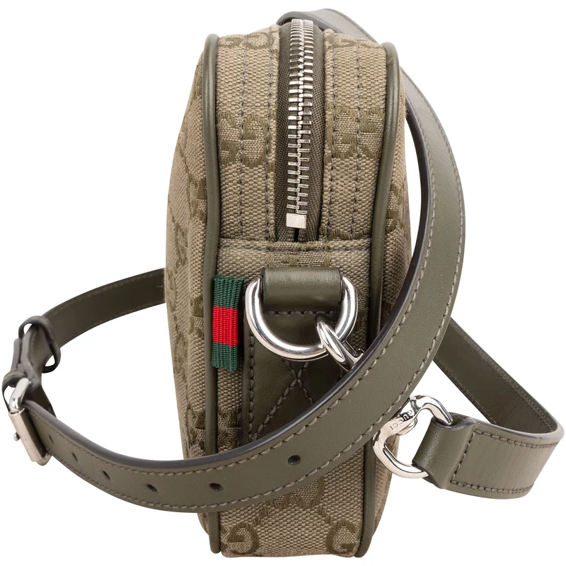 Gucci Monogram GG Canvas Messenger Crossbody Bag