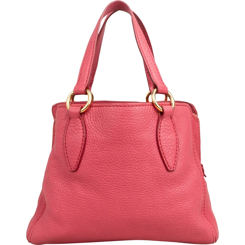 Miu Miu Vitello Pink Grained Leather Tote Handbag