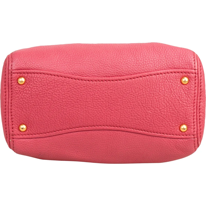Miu Miu Vitello Pink Grained Leather Tote Handbag