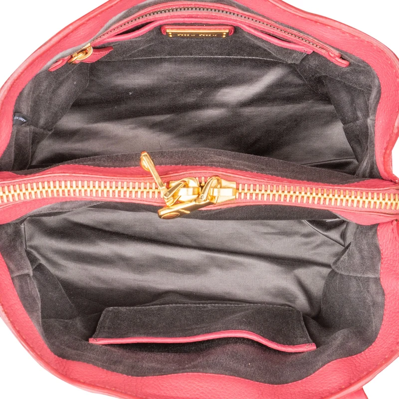 Miu Miu Vitello Pink Grained Leather Tote Handbag