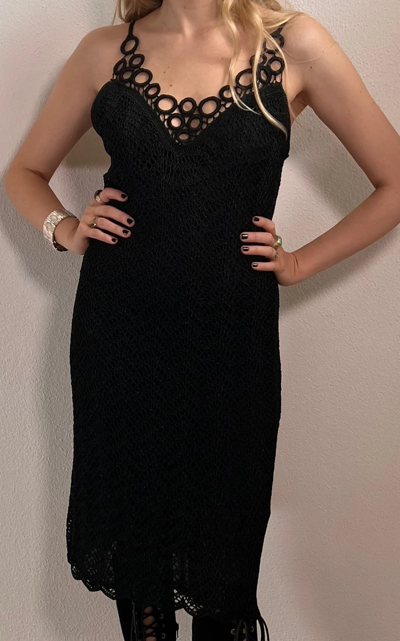 Vintage 90s Nicowa Crochet Dress