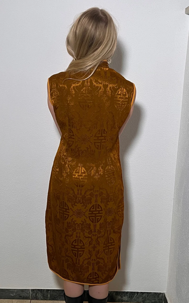 Vintage Deadstock 90s Silk Chinese Dress