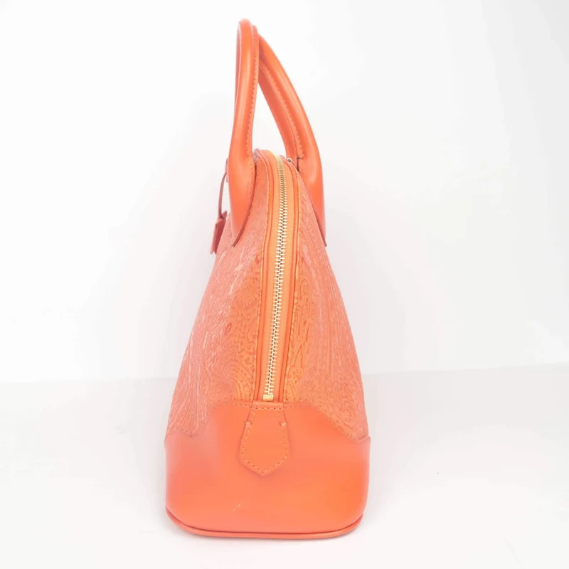 Etro Orange Paisley Leather Bugatti Bag