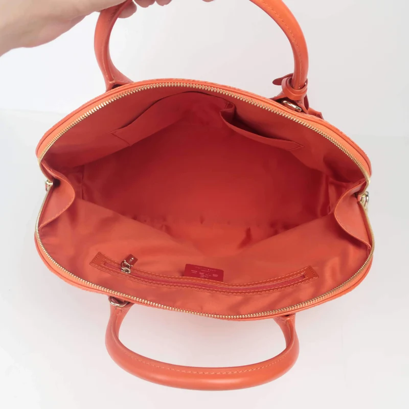 Etro Orange Paisley Leather Bugatti Bag