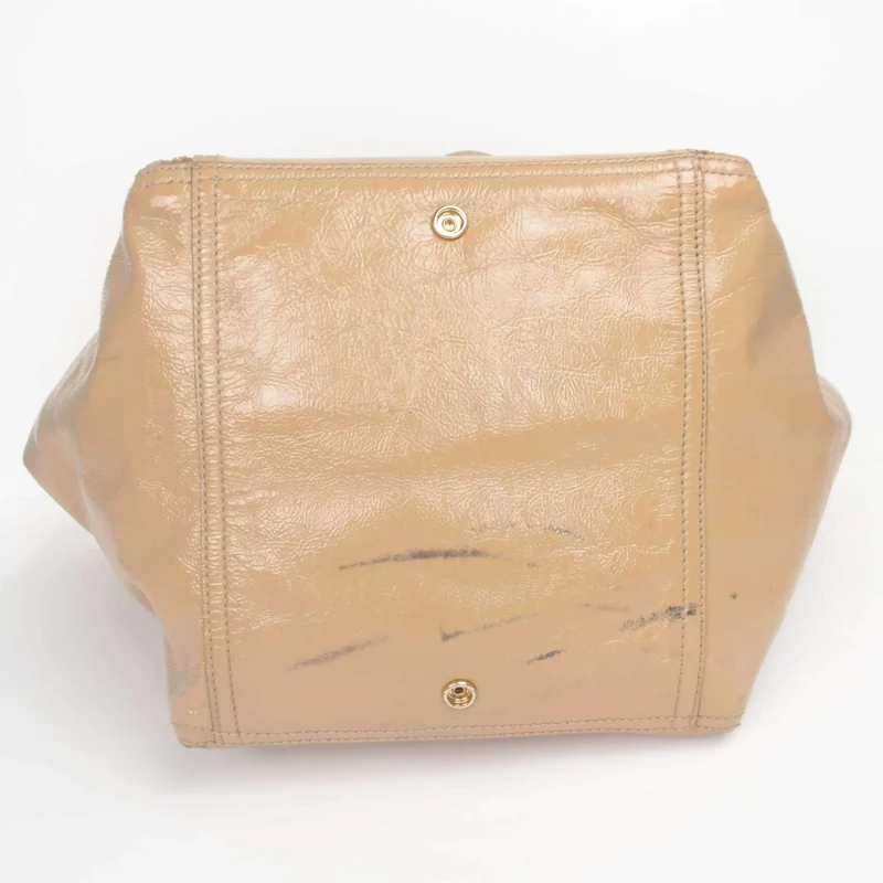 YSL Downtown Beige Patent Leather Bag