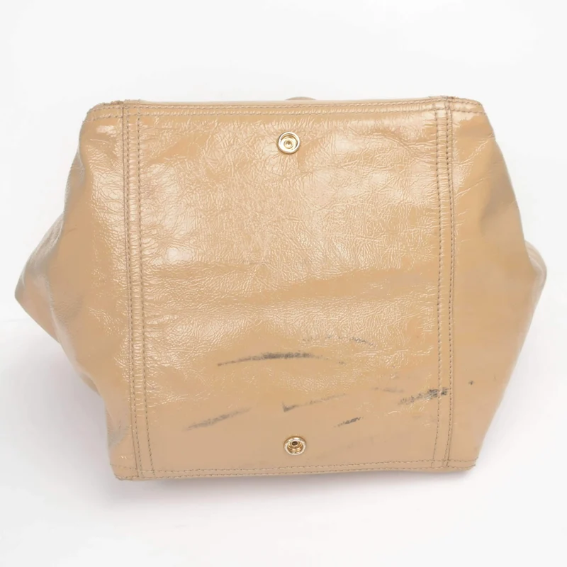 YSL Downtown Beige Patent Leather Bag