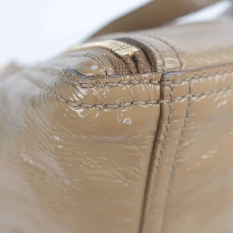 YSL Downtown Beige Patent Leather Bag
