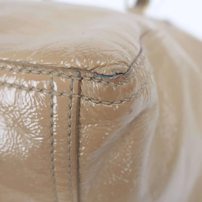 YSL Downtown Beige Patent Leather Bag
