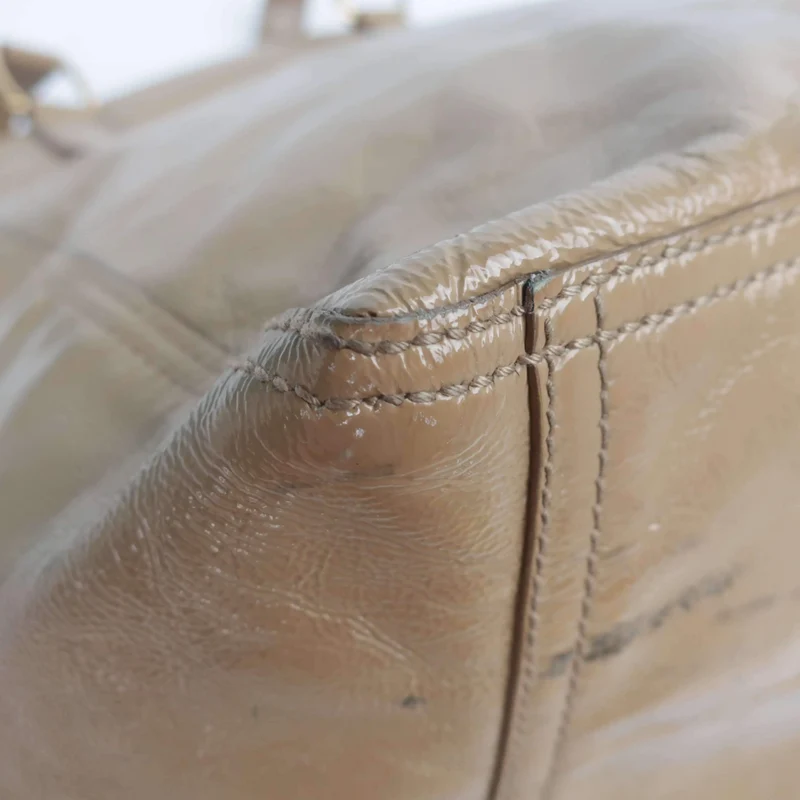 YSL Downtown Beige Patent Leather Bag