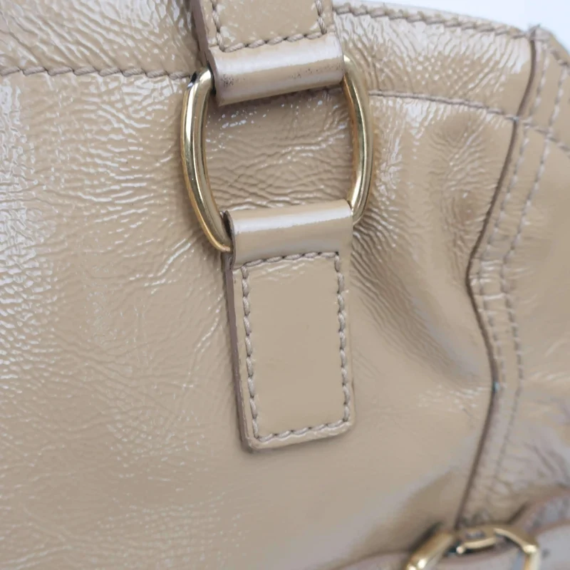 YSL Downtown Beige Patent Leather Bag