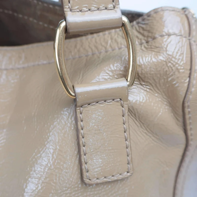 YSL Downtown Beige Patent Leather Bag