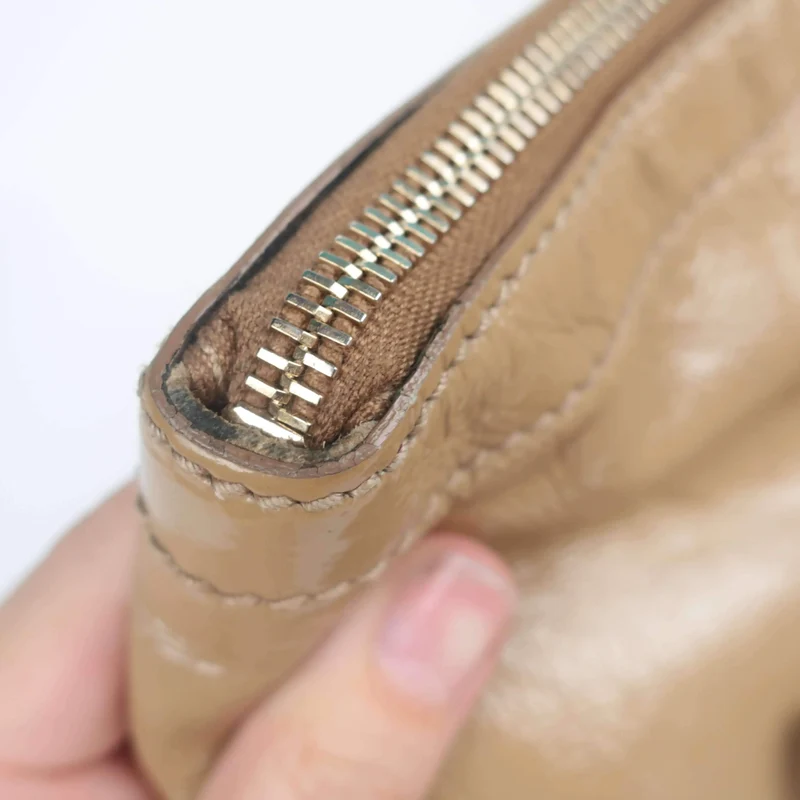 YSL Downtown Beige Patent Leather Bag