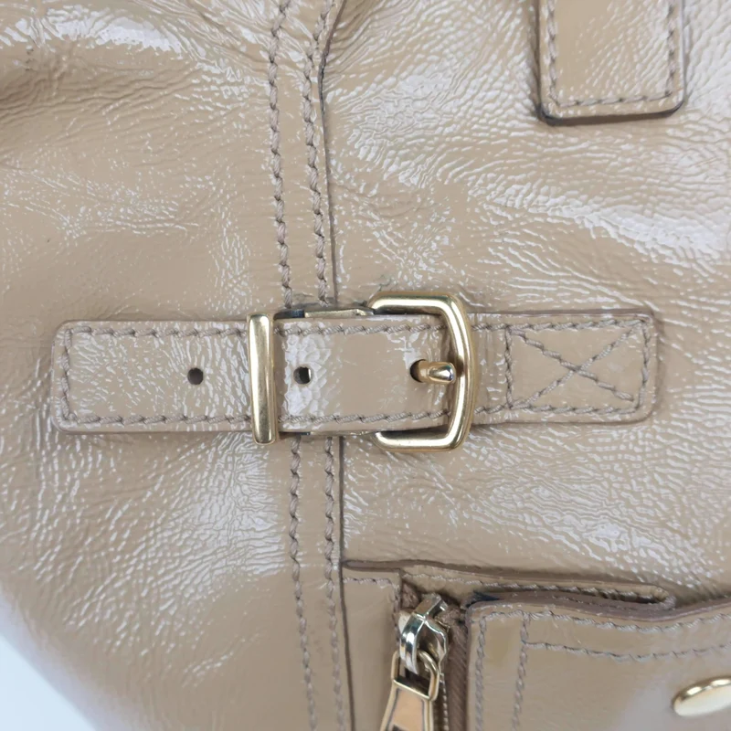 YSL Downtown Beige Patent Leather Bag