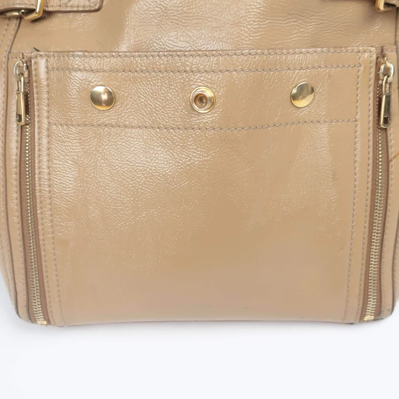 YSL Downtown Beige Patent Leather Bag