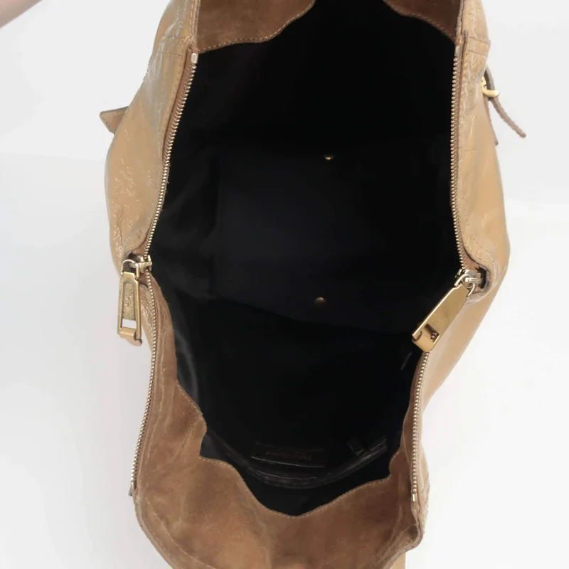 YSL Downtown Beige Patent Leather Bag