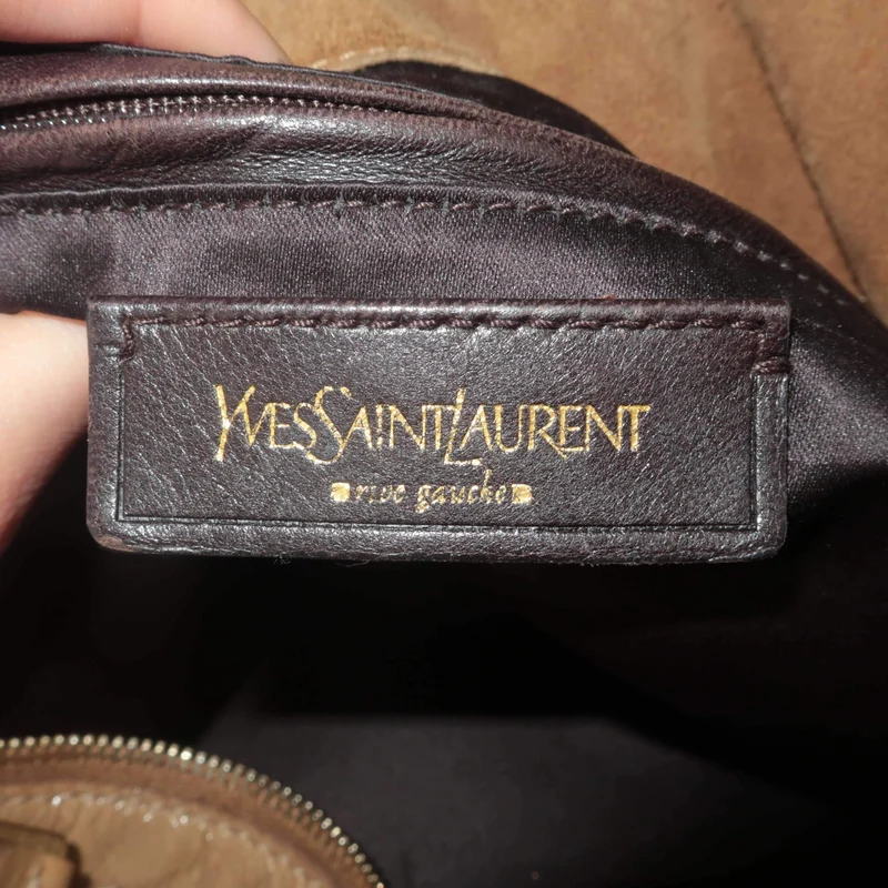 YSL Downtown Beige Patent Leather Bag