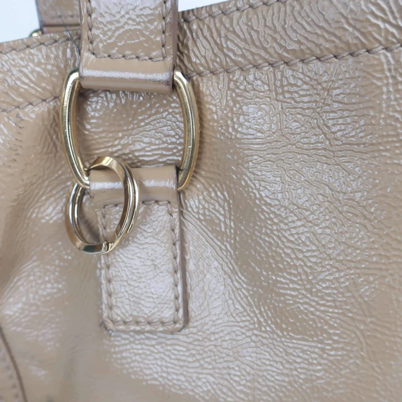 YSL Downtown Beige Patent Leather Bag